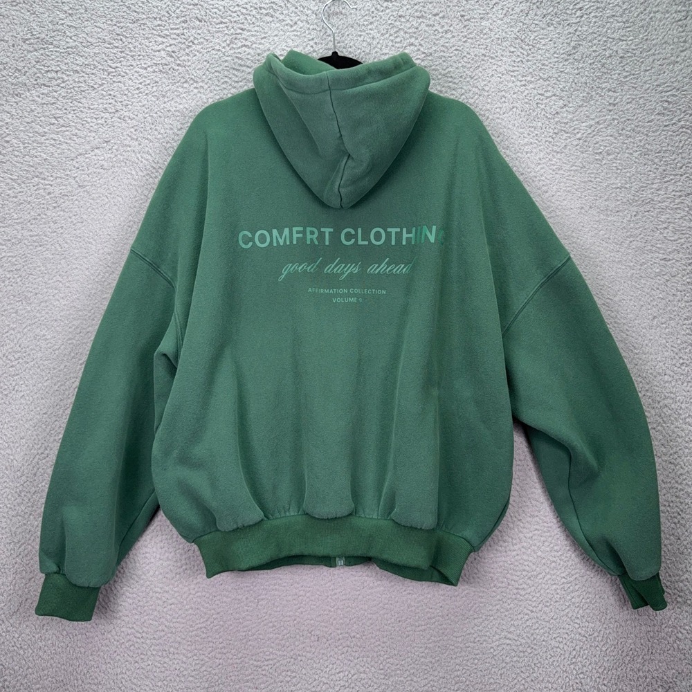 Comfort brand Green Zip-Up Hoodie Sweatshirt - Picture 2 of 12